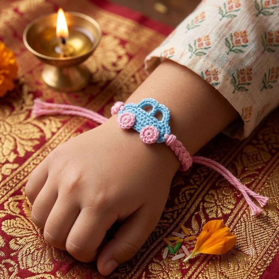 Crochet Car Kids Rakhi
