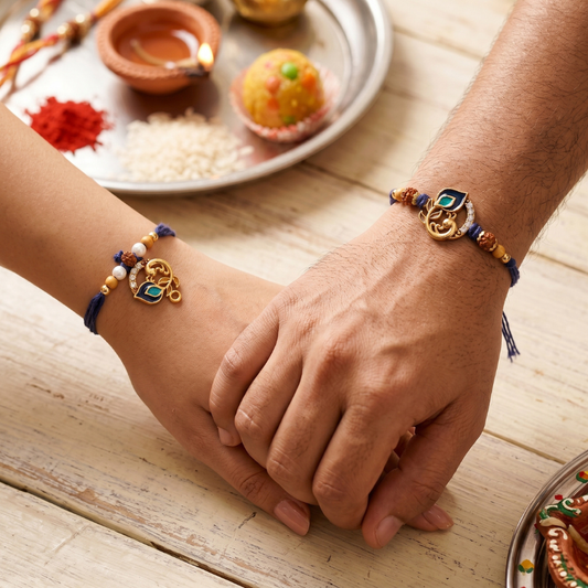 Peacock Divine Rakhi Set of 2