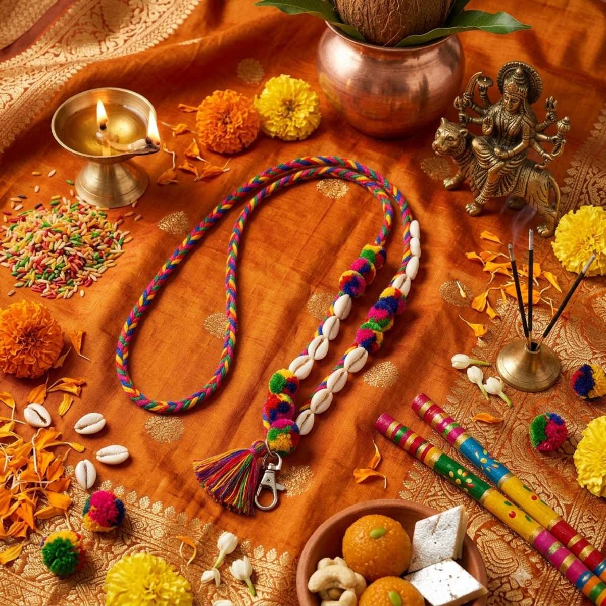 Navrang Kodi Pompom Festive Lanyard - image 5