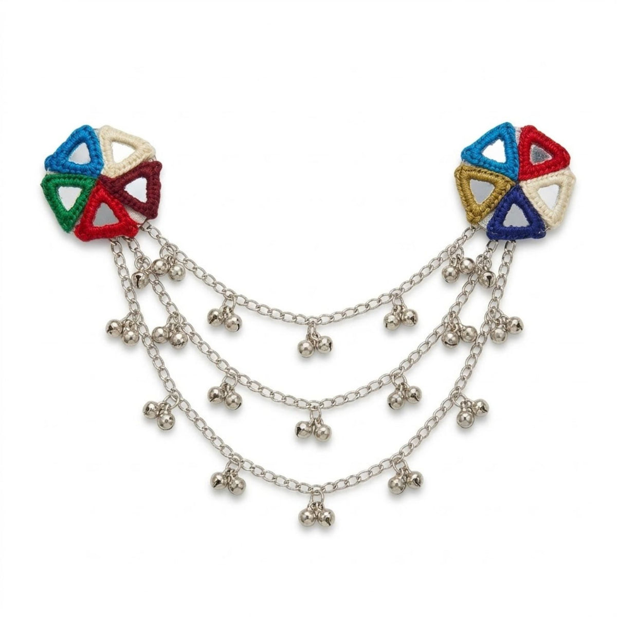 Navrang Trikon Ghughri Hair Chain Clip Pair