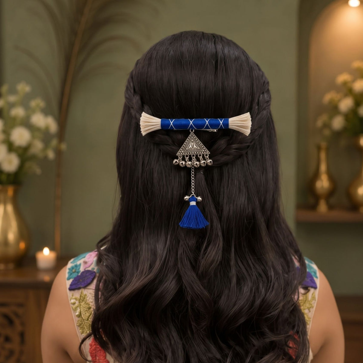 Neel Dori Ghughri Tassel Hair Clip