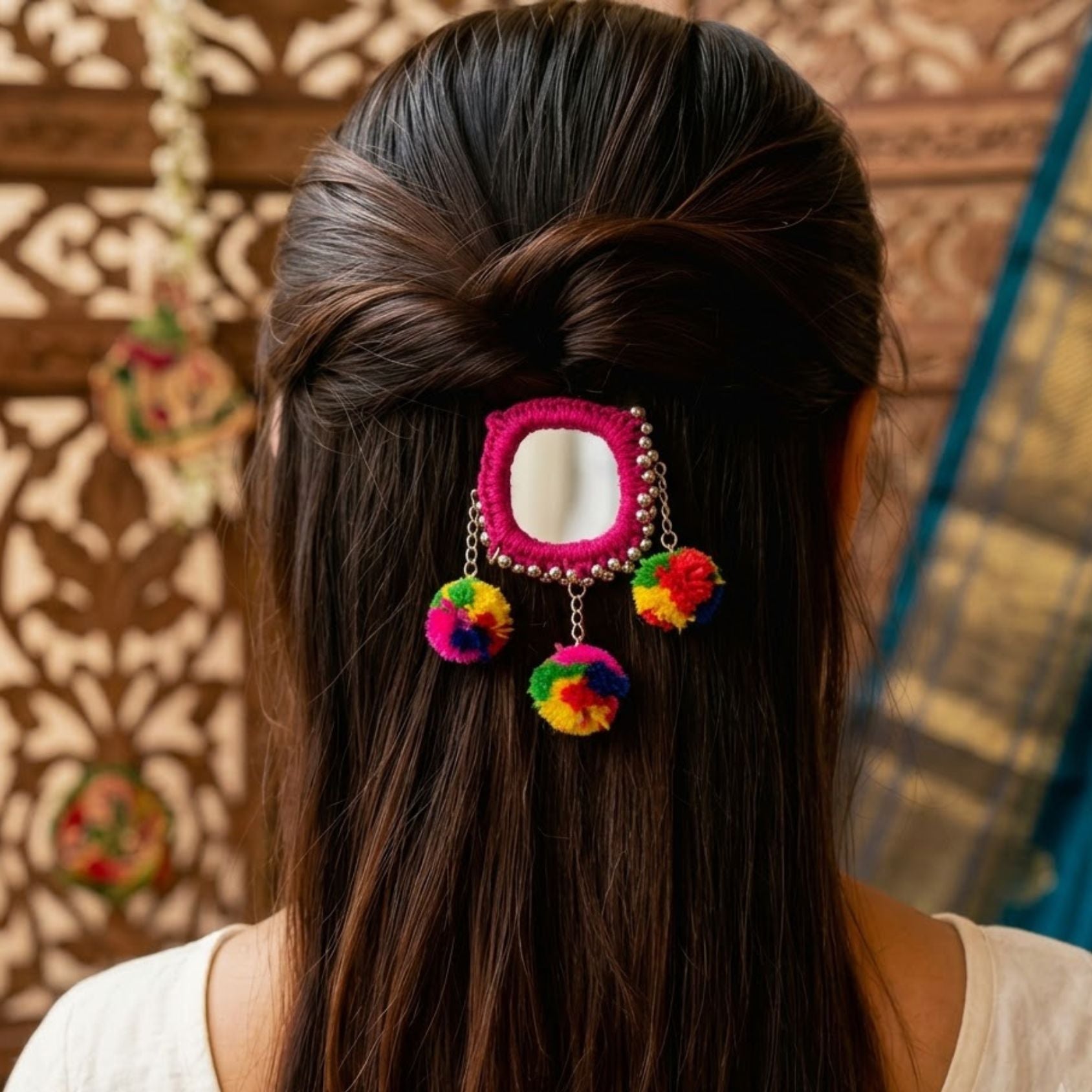 Abhla Rang Pompom Hair Latkan - image 1