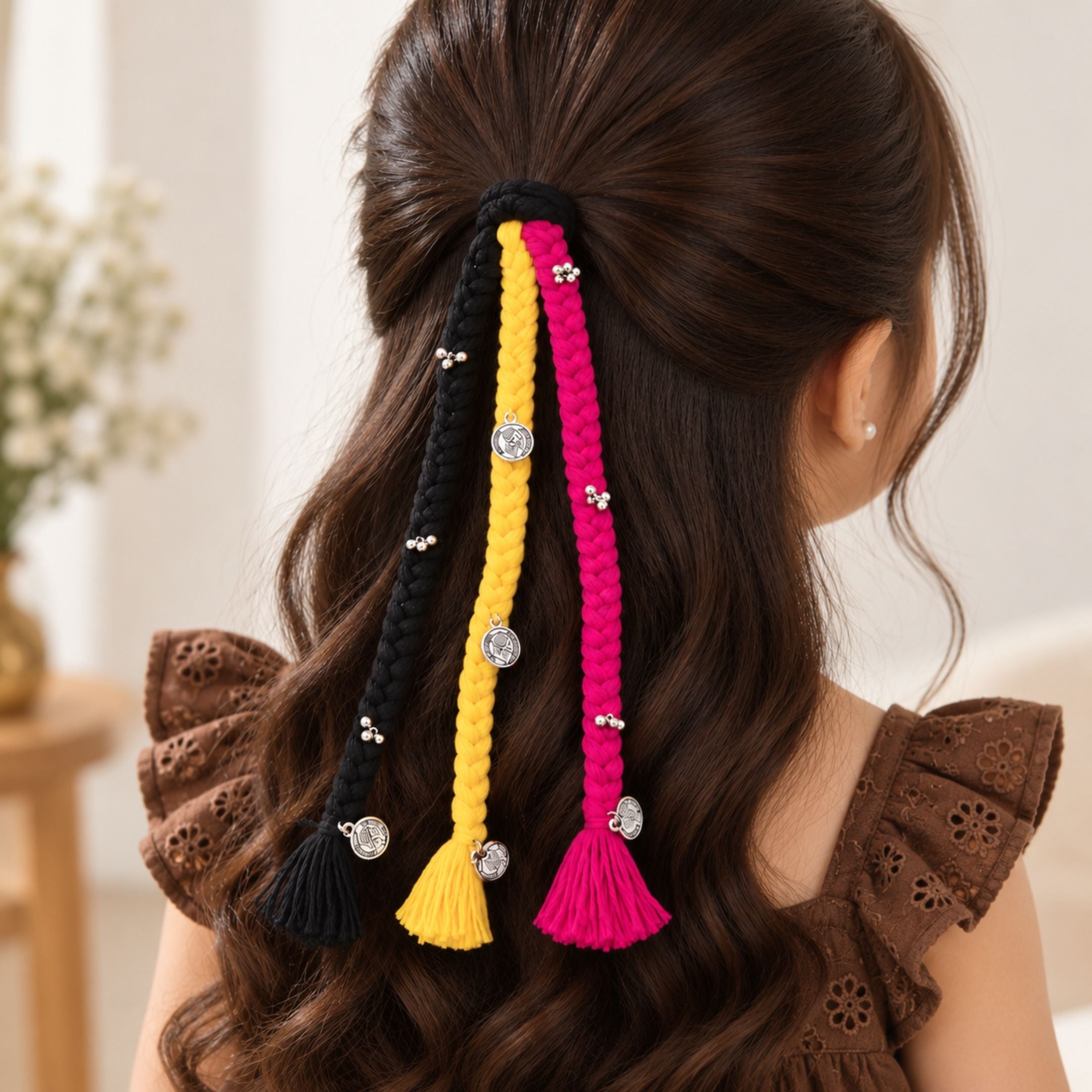 Rangtaali Tricolour Hair Latkan - image 1