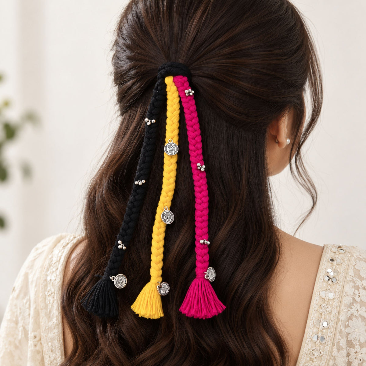 Rangtaali Tricolour Hair Latkan - image 4