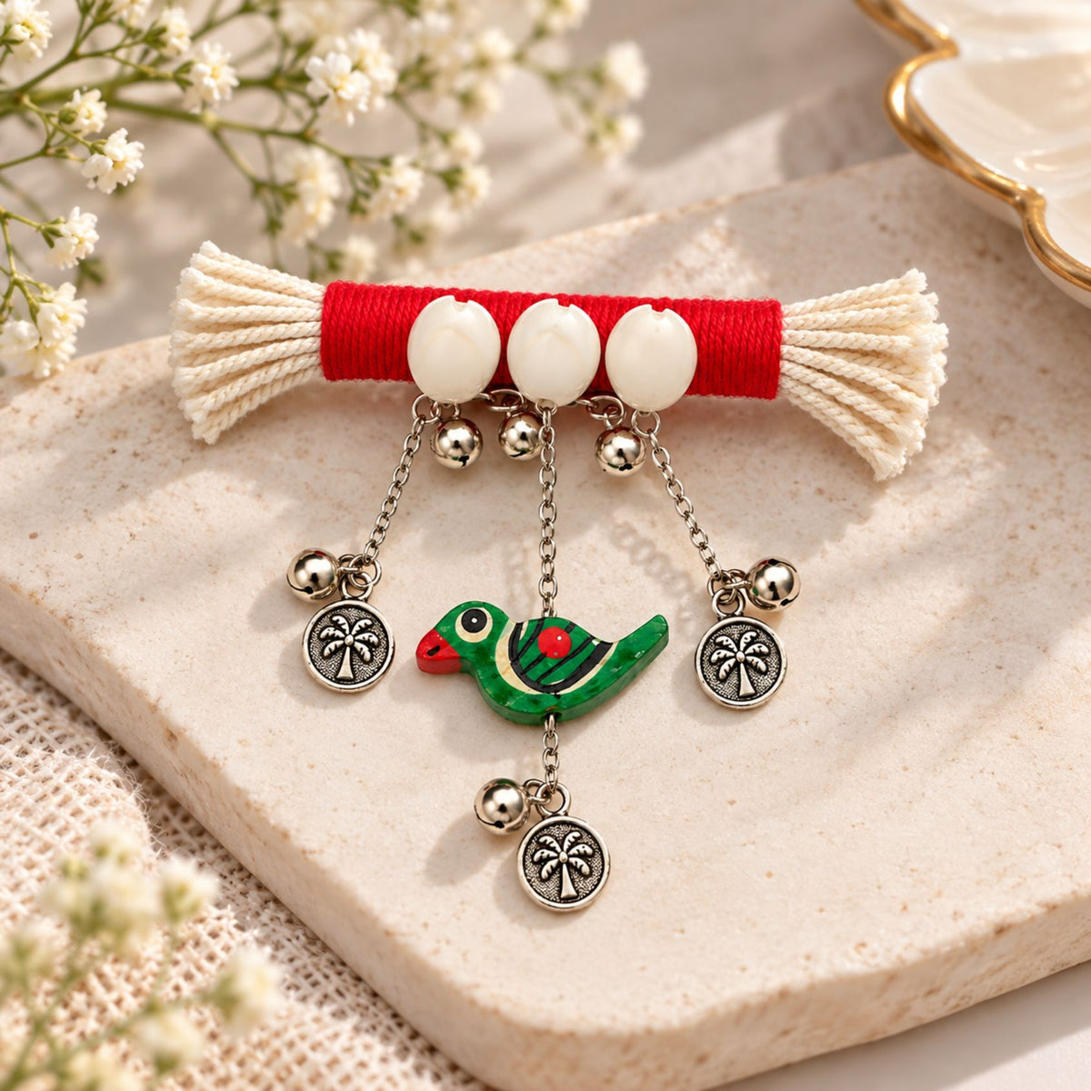 Popat Kodi Ghughri Festive Hair Clip - image 3