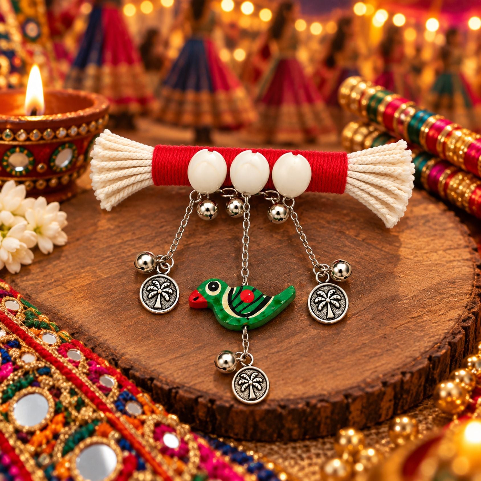 Popat Kodi Ghughri Festive Hair Clip - image 4
