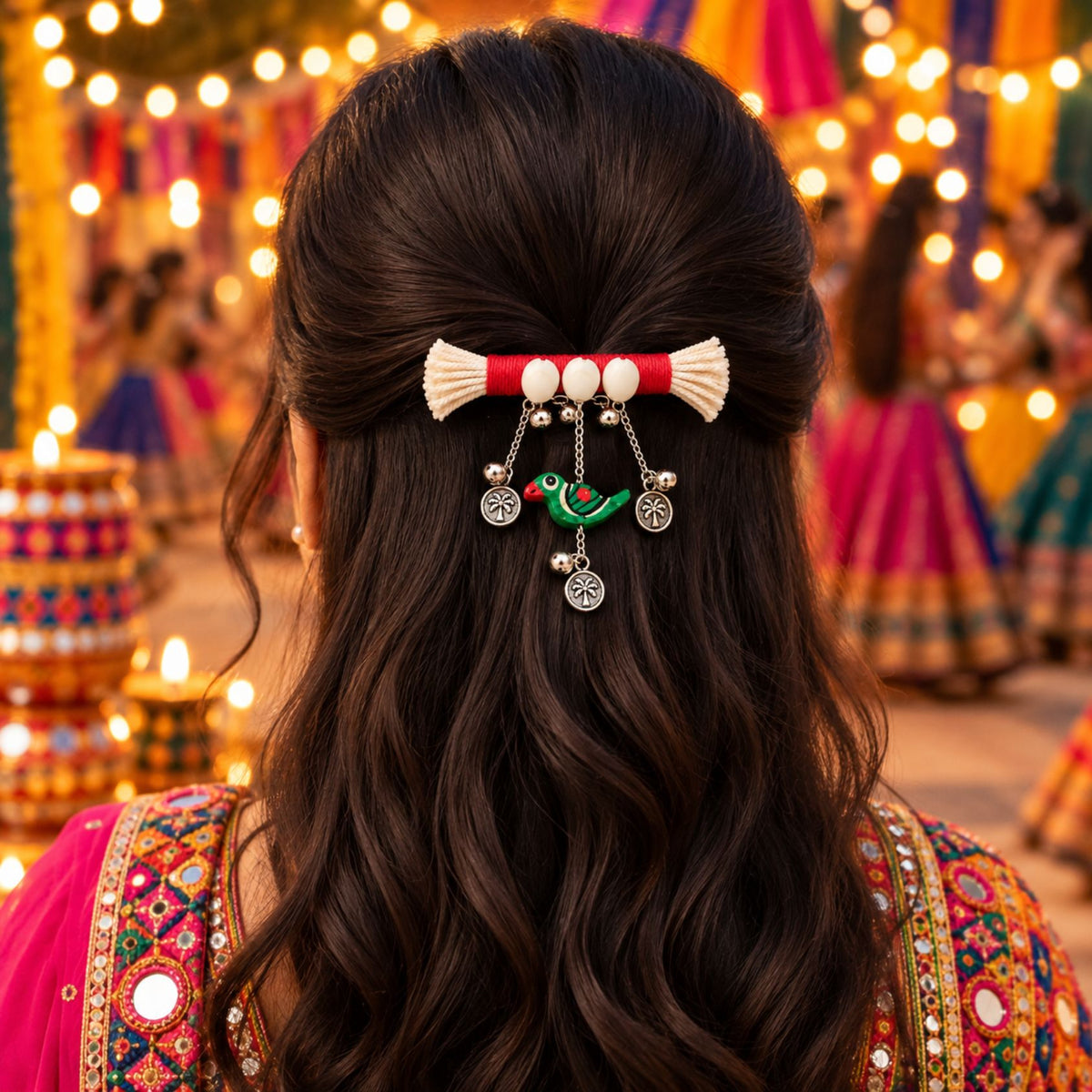 Popat Kodi Ghughri Festive Hair Clip - image 5