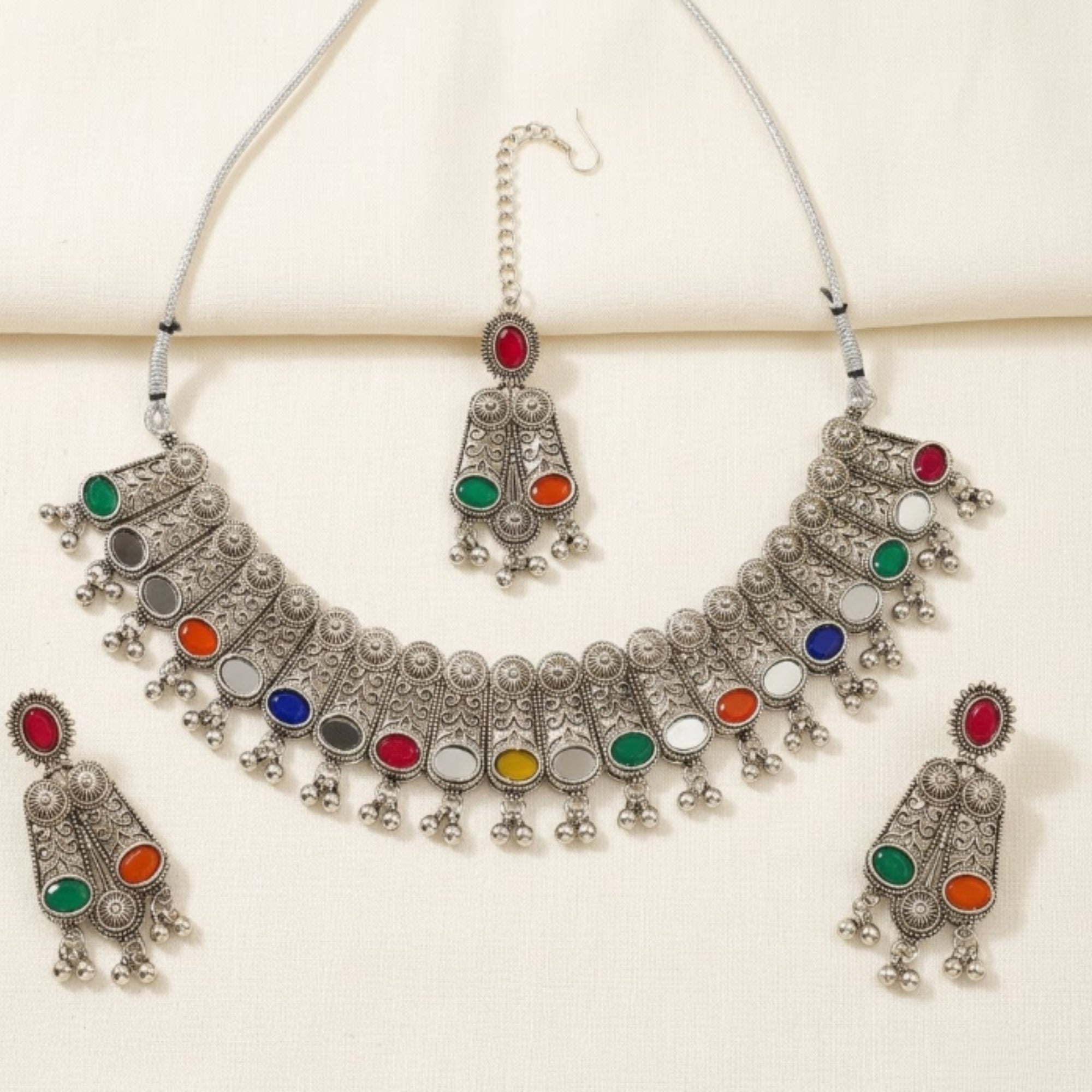 Navrang Ghughri Oxidised Choker Set