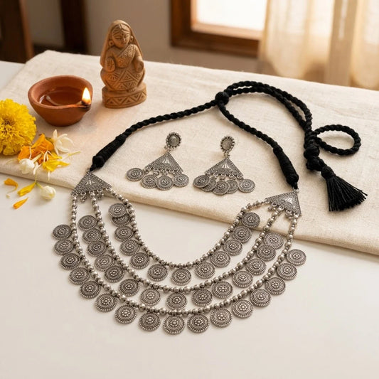 Teen Dhara Sikka Oxidised Necklace Set