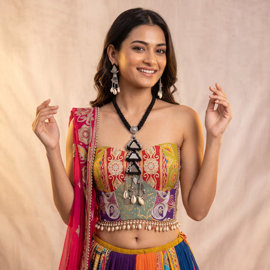Kaali Trikon Abhla Kodi Necklace Set