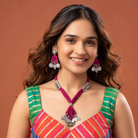 Rani Dhaga Sikka Latkan Necklace Set