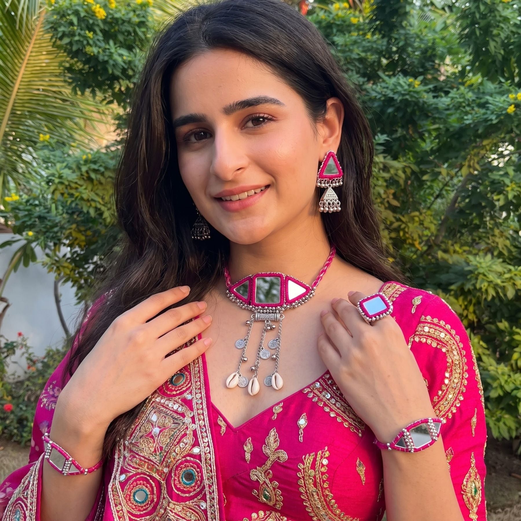 Rani Abhla Navratri Jewellery Combo Set