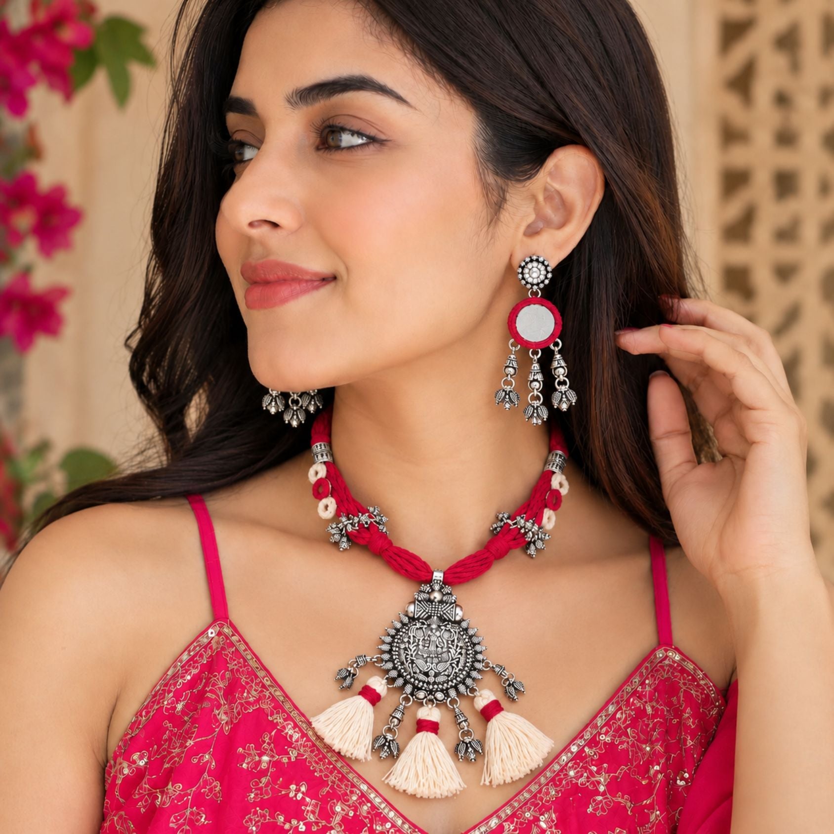 Rani Devi Latkan Tassel Necklace Set