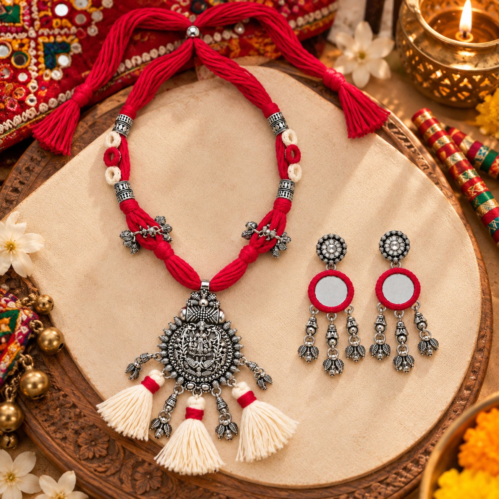 Rani Devi Latkan Tassel Necklace Set