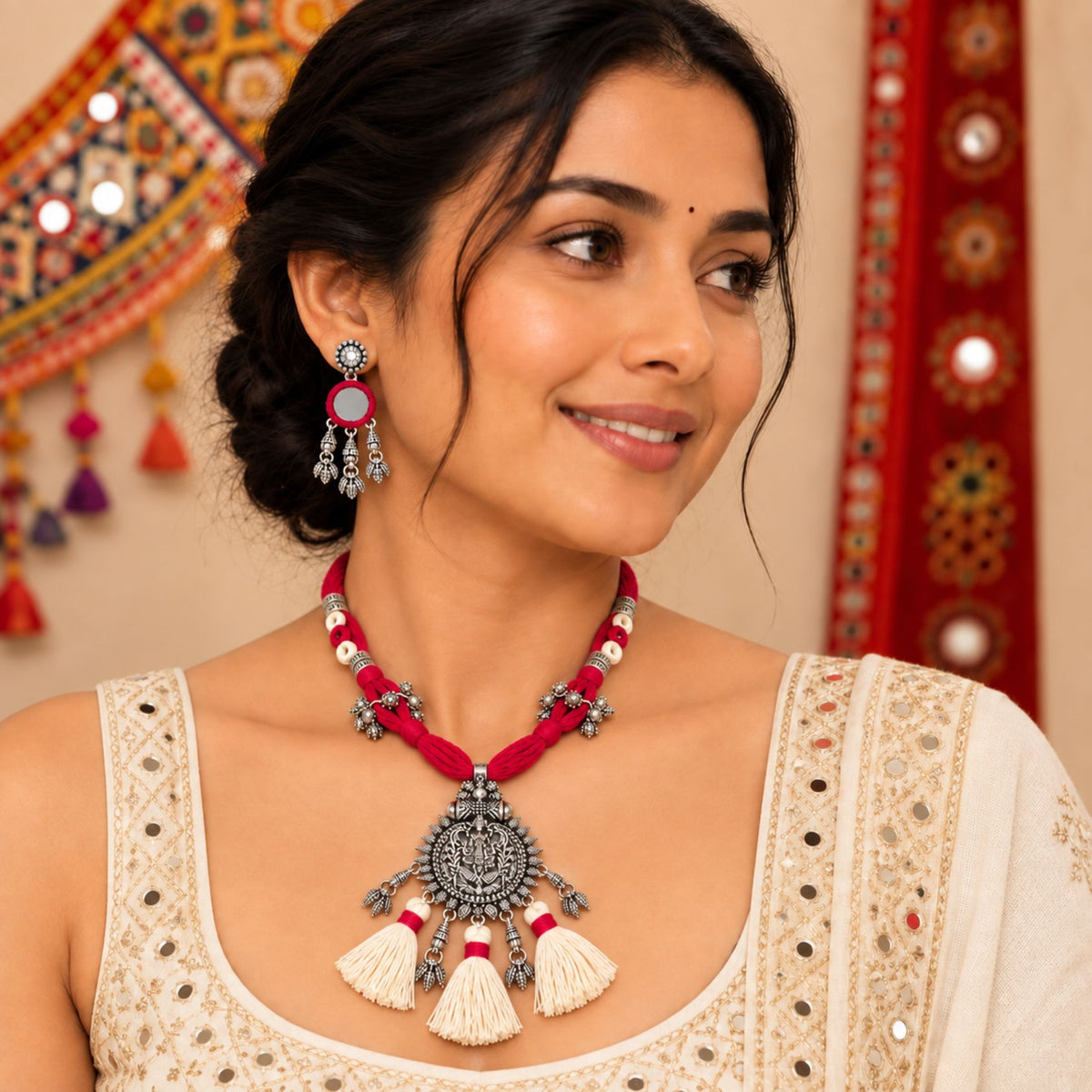 Rani Devi Latkan Tassel Necklace Set