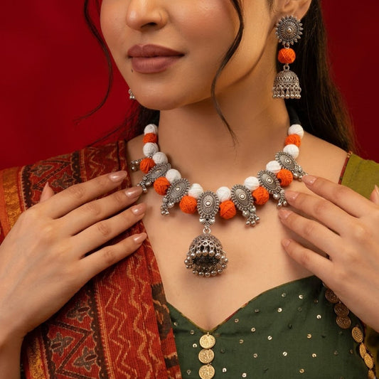Kesari Ghughri Thread Necklace Set - image 1