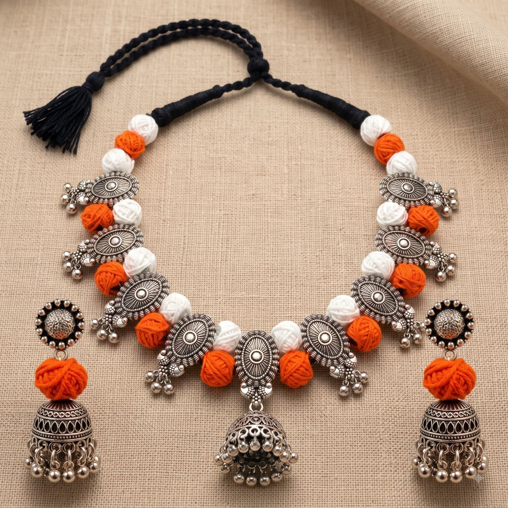 Kesari Ghughri Thread Necklace Set - image 2