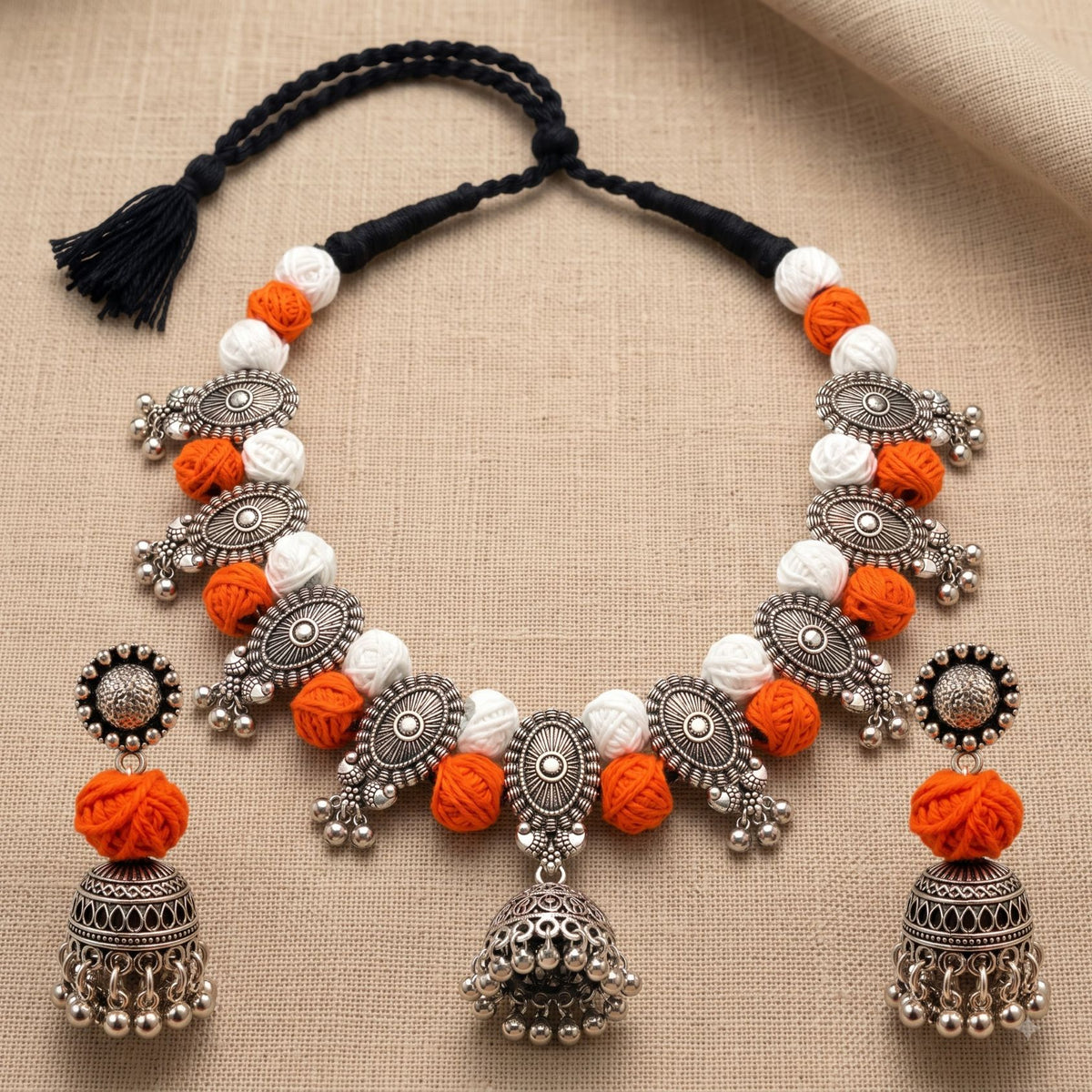 Kesari Ghughri Thread Necklace Set - image 2