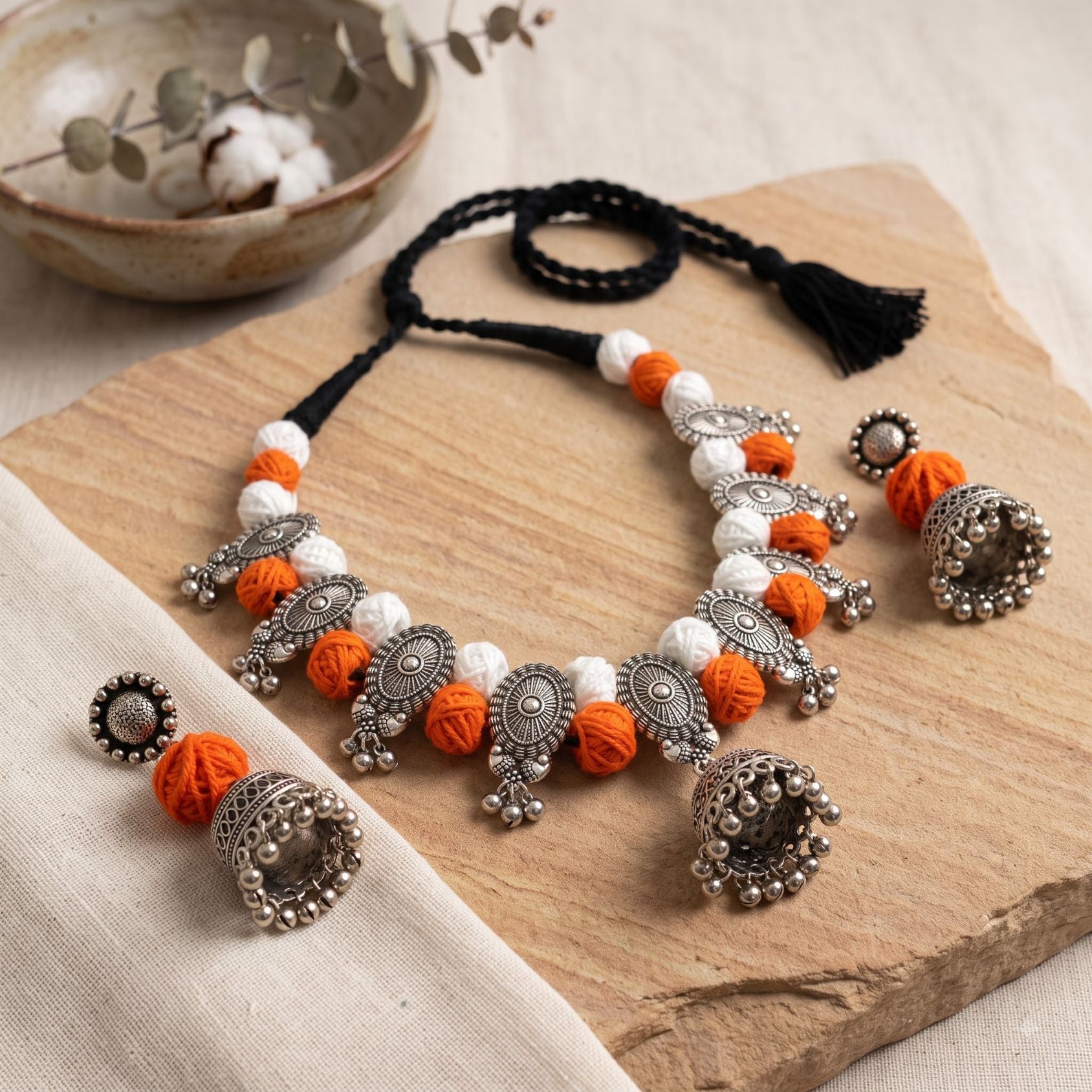 Kesari Ghughri Thread Necklace Set - image 3