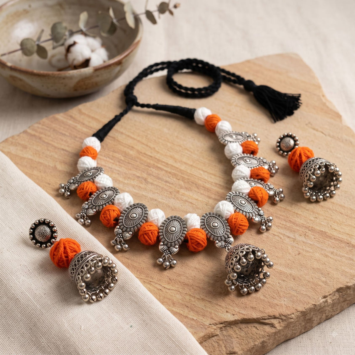 Kesari Ghughri Thread Necklace Set - image 3