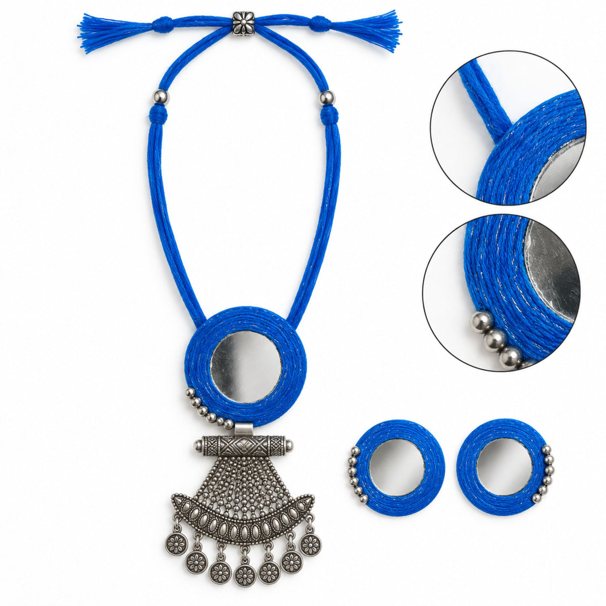 Neel Abhla Dori Oxidised Necklace Set - image 2