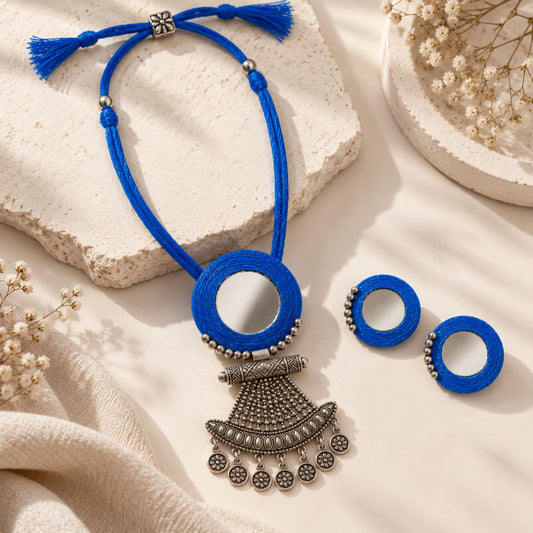 Neel Abhla Dori Oxidised Necklace Set - image 3