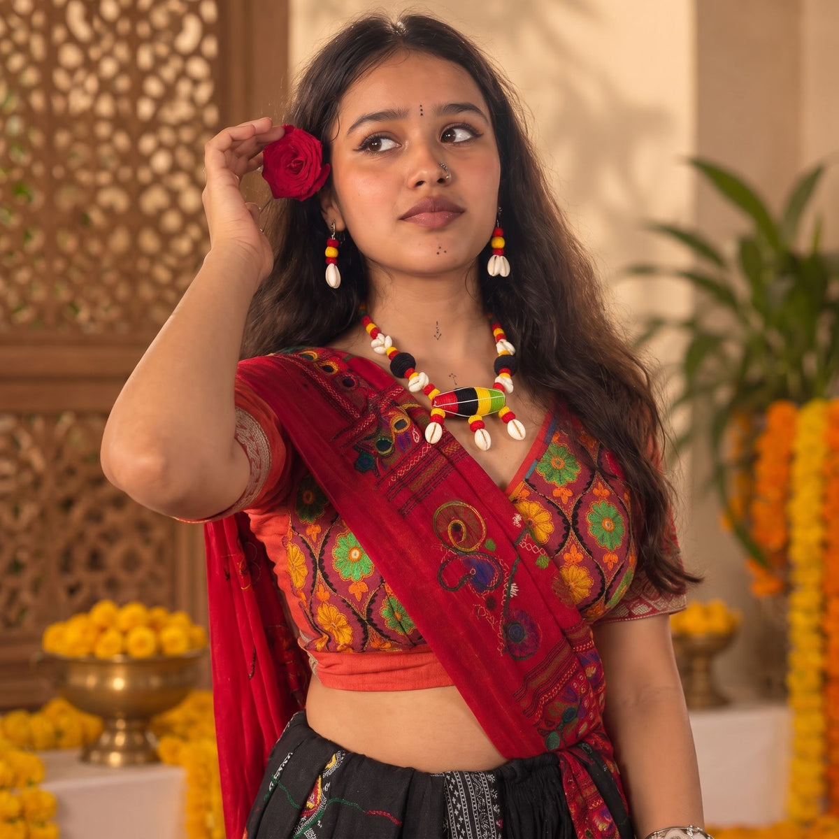 Rang Kodi Dori Festive Necklace Set - image 1