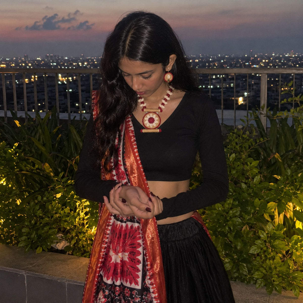 Kanku Kodi Phool Thread Necklace Set - image 1
