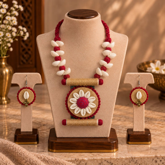 Kanku Kodi Phool Thread Necklace Set - image 2