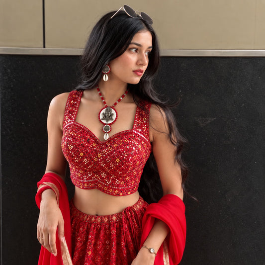 Maa Ambe Kodi Thread Pendant Set - image 1
