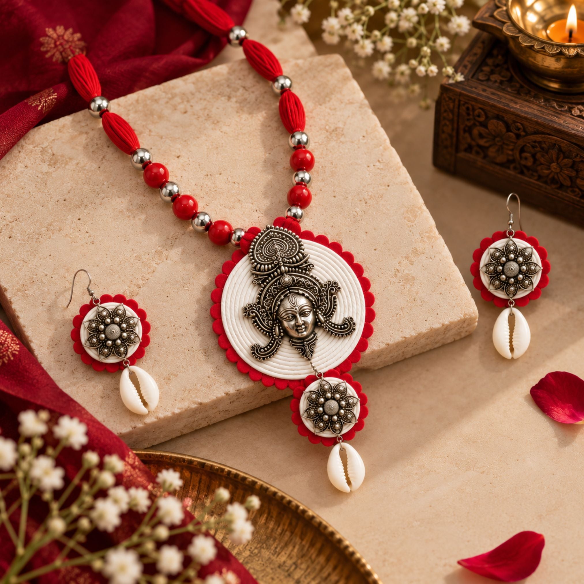Maa Ambe Kodi Thread Pendant Set - image 4
