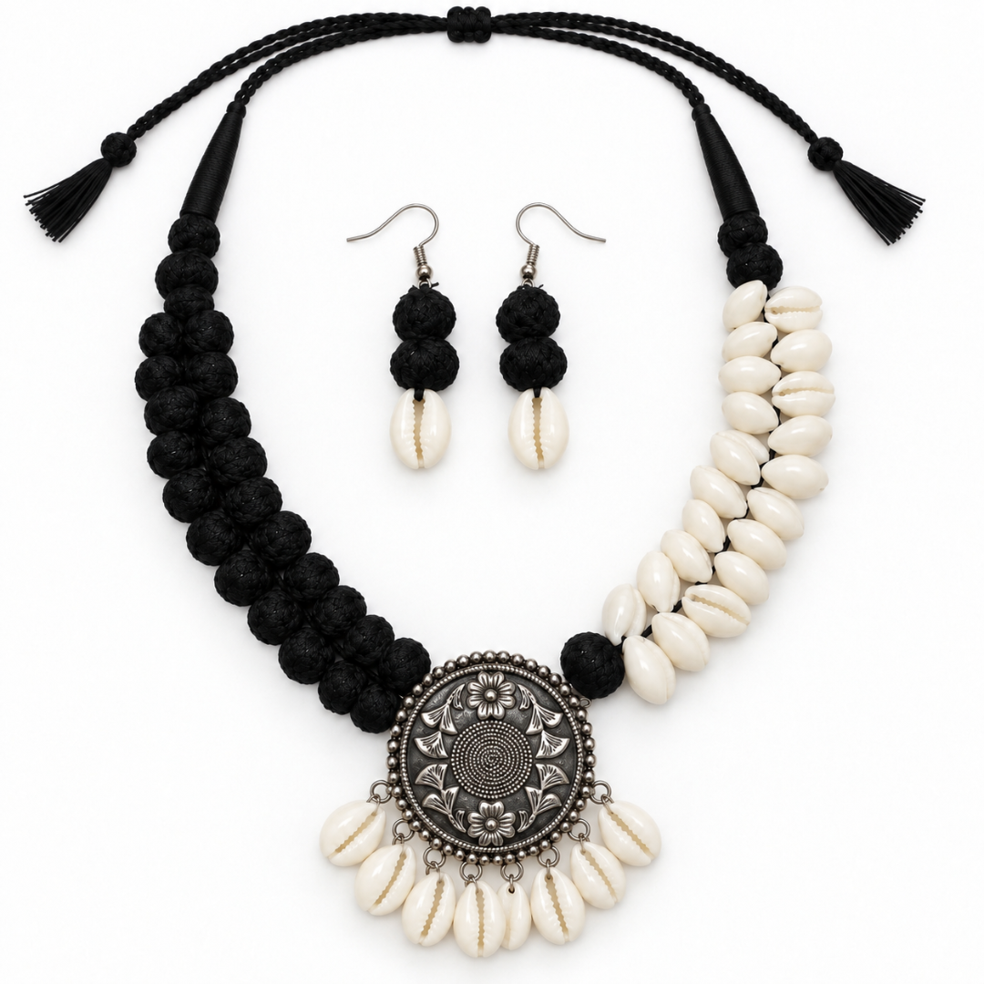 Kaali Kodi Mandal Thread Necklace Set - image 1