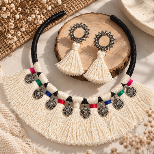Dhola Latkan Mandal Festive Necklace Set - image 2