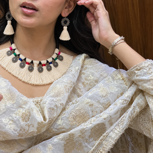 Dhola Latkan Mandal Festive Necklace Set - image 5