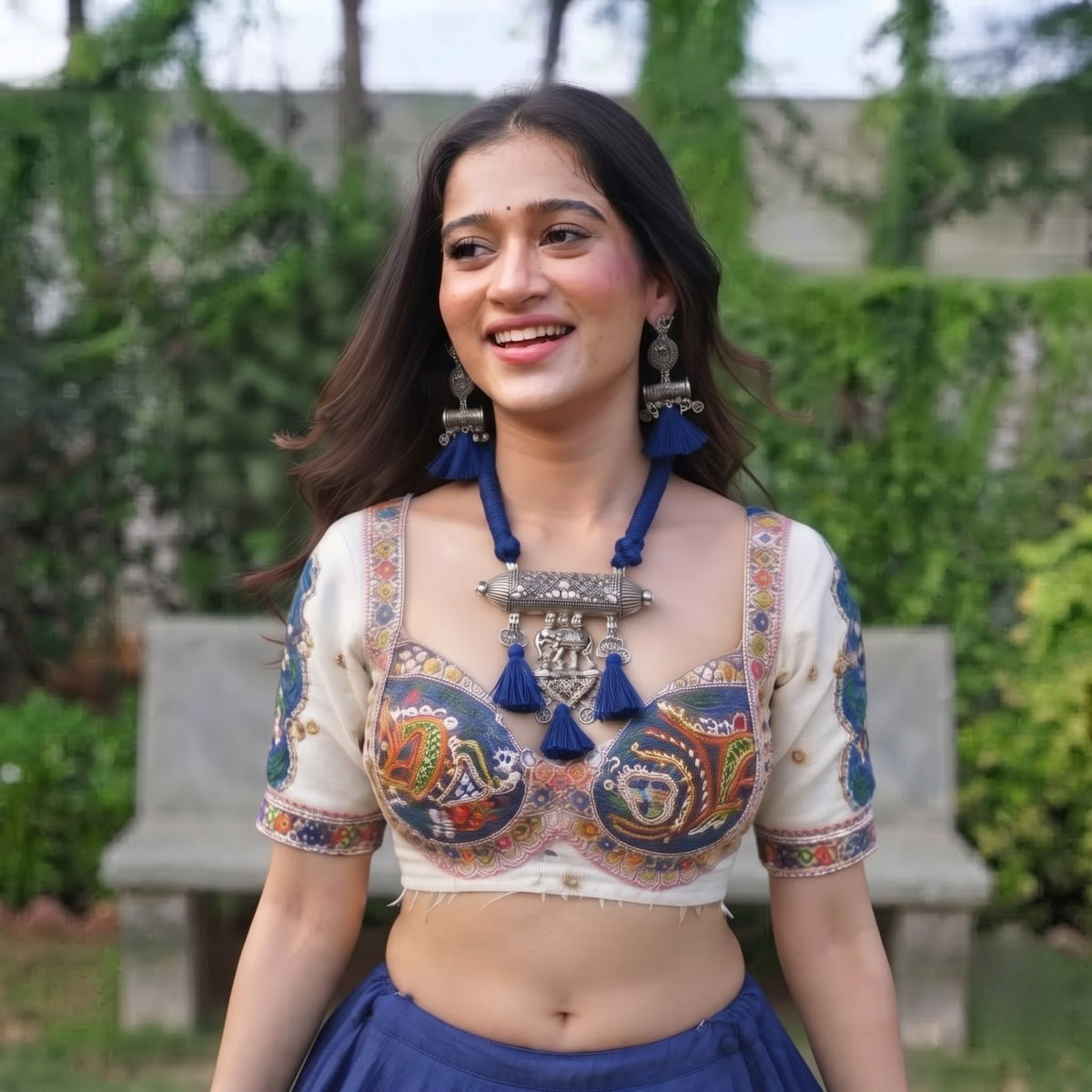Neel Gajraaj Dholki Tassel Necklace Set - image 1
