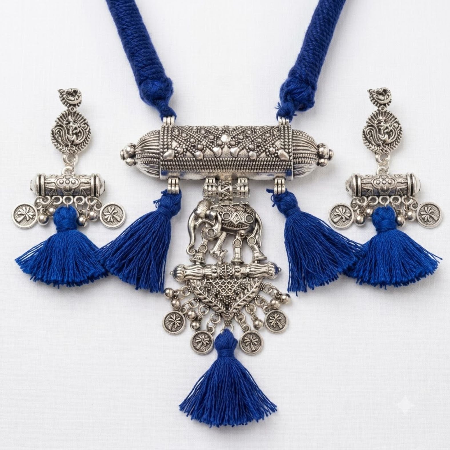 Neel Gajraaj Dholki Tassel Necklace Set - image 3