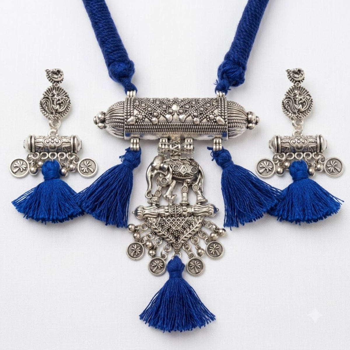 Neel Gajraaj Dholki Tassel Necklace Set - image 3