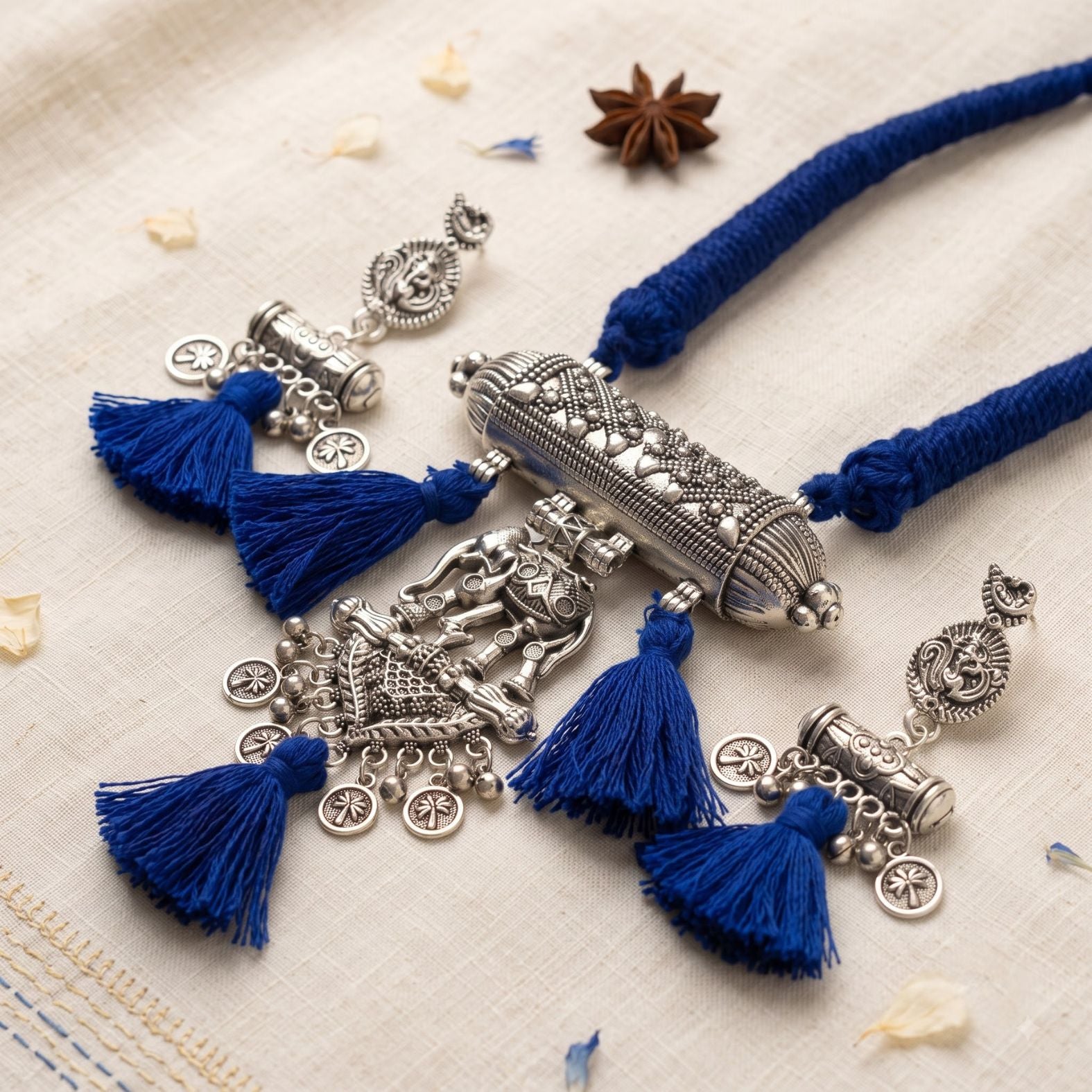 Neel Gajraaj Dholki Tassel Necklace Set - image 5