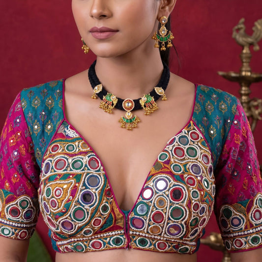 Hari Ghughri Black Dori Necklace Set - view 1