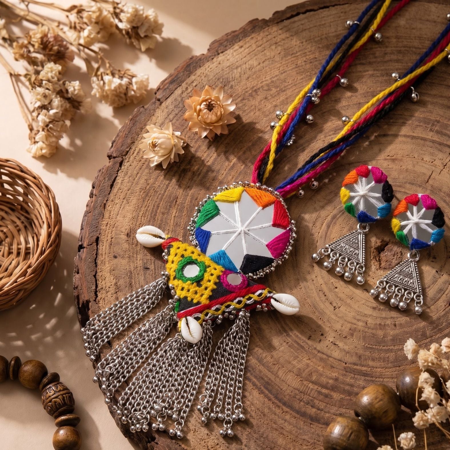 Navrang Abhla Kodi Tassel Necklace Set - view 3