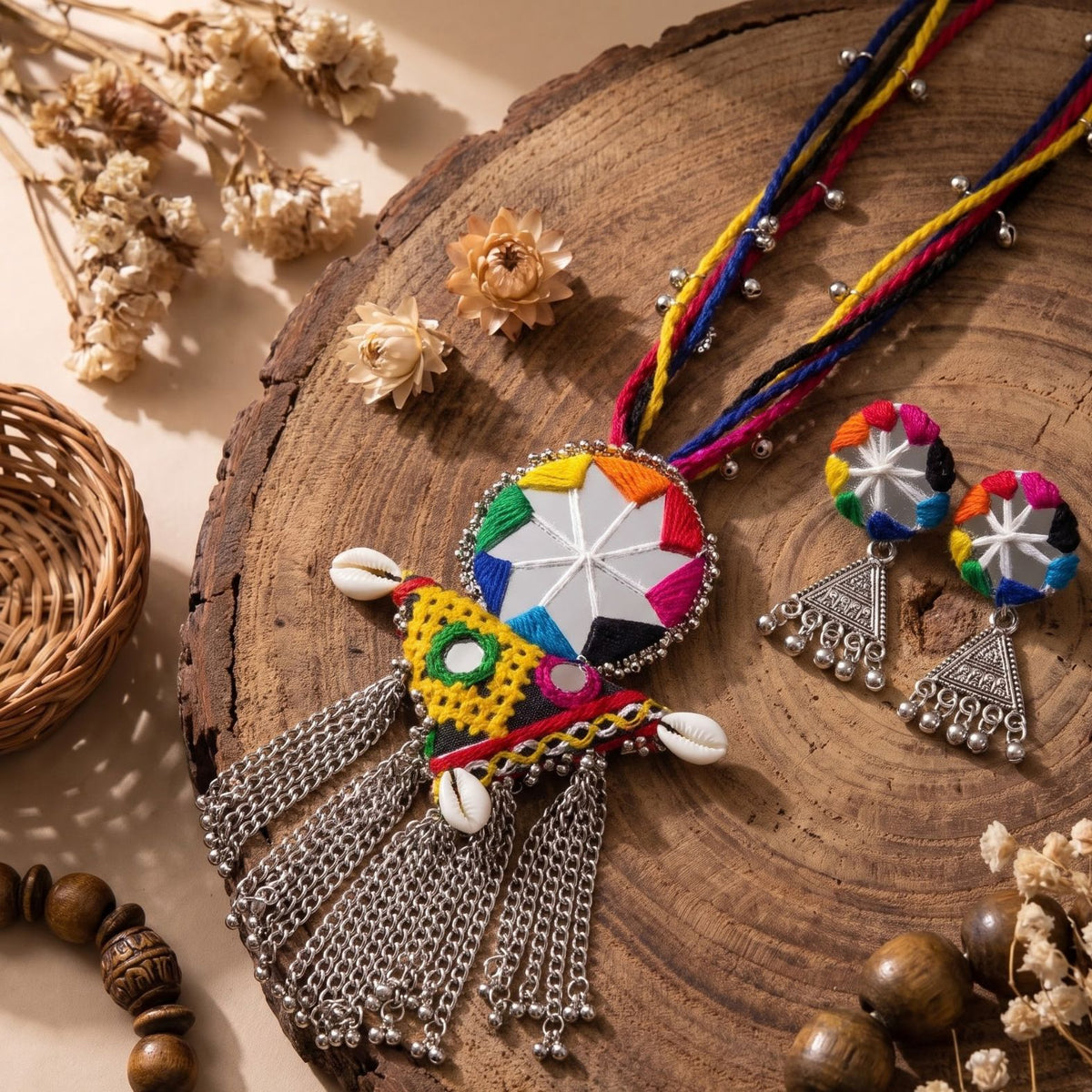 Navrang Abhla Kodi Tassel Necklace Set - view 3