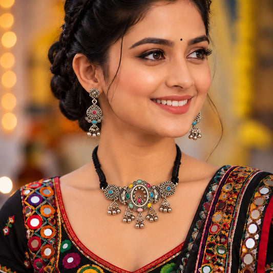 Navrang Chakra Ghughri Necklace Set - view 1