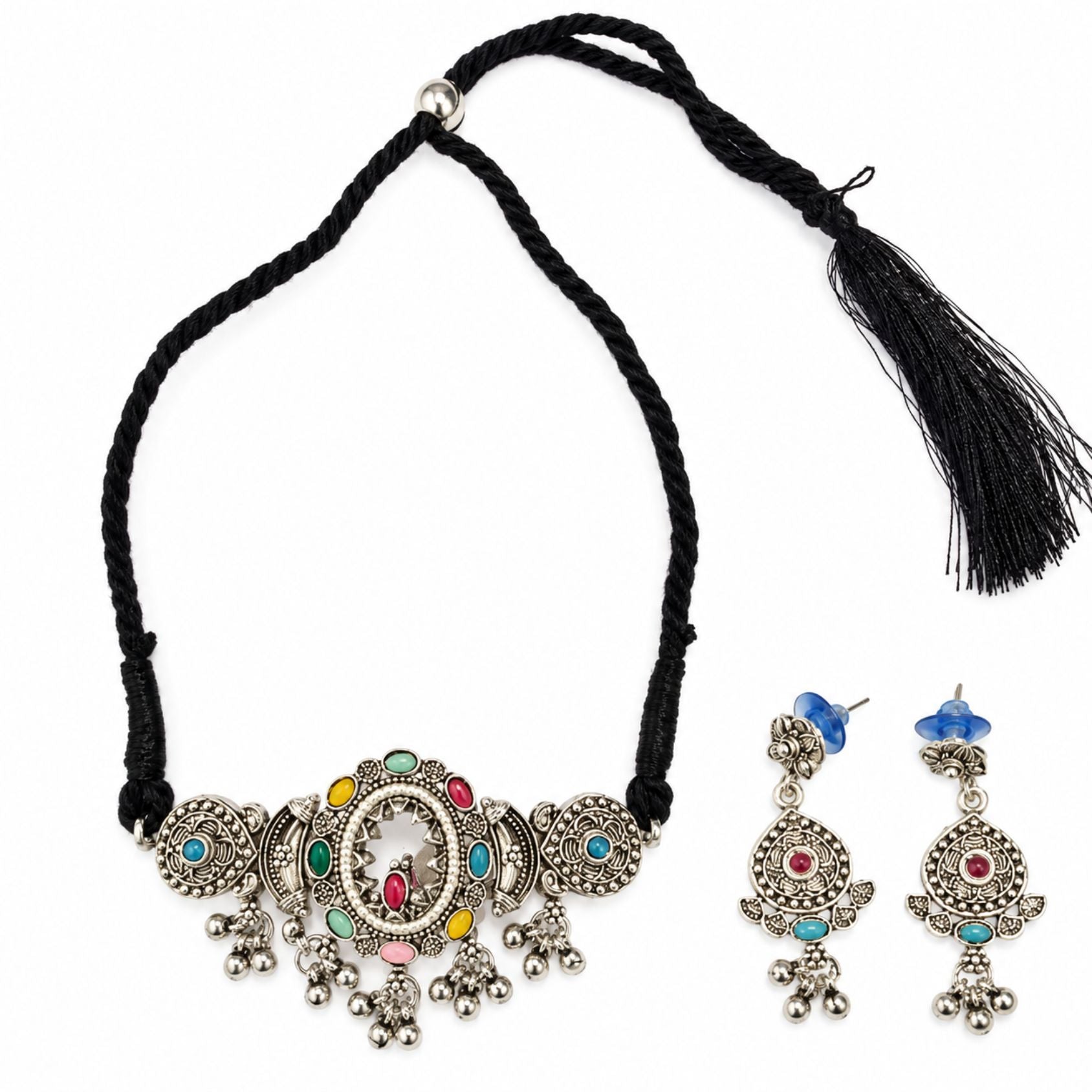 Navrang Chakra Ghughri Necklace Set - view 2