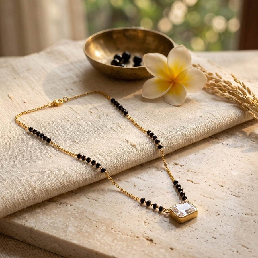 Rajmudra Emerald Cut Mangalsutra