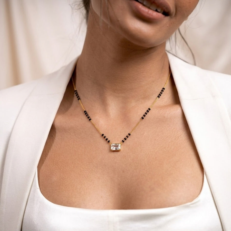 Rajmudra Emerald Cut Mangalsutra