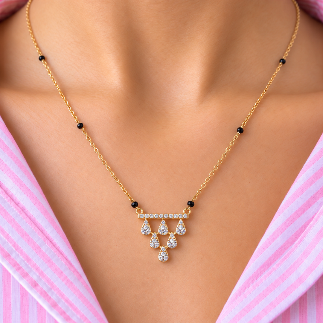 Nazuk Teardrop Cascade Mangalsutra - photo 1