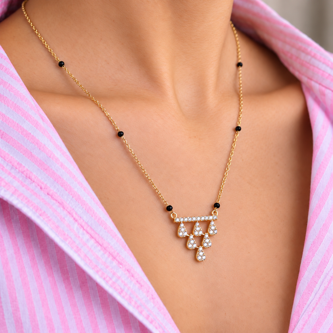 Nazuk Teardrop Cascade Mangalsutra - photo 2