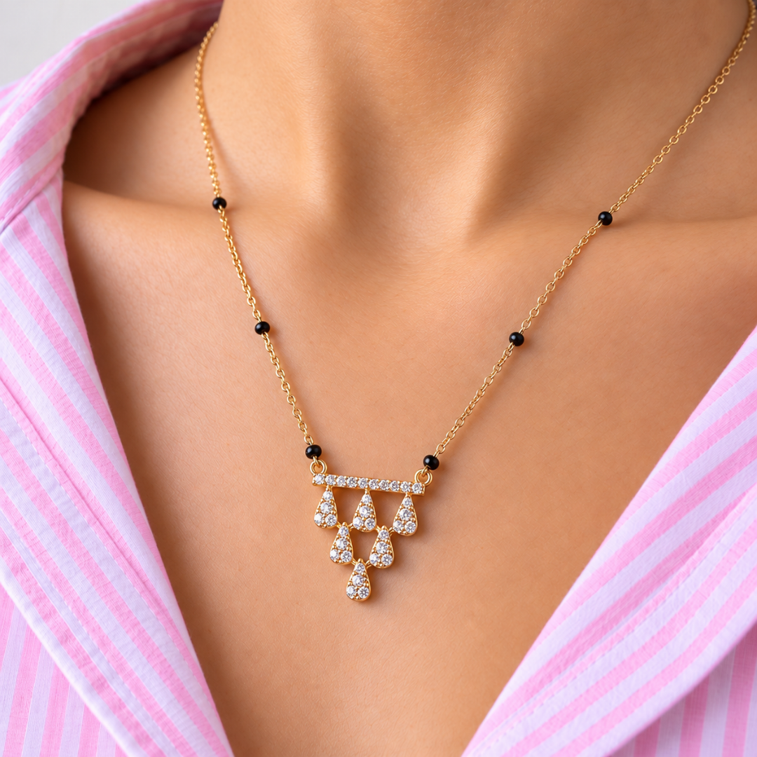 Nazuk Teardrop Cascade Mangalsutra - photo 3