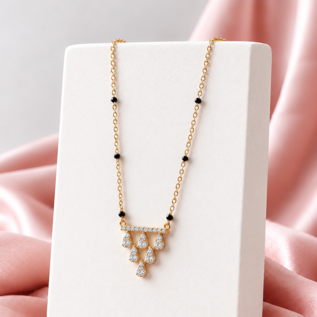 Nazuk Teardrop Cascade Mangalsutra - photo 4