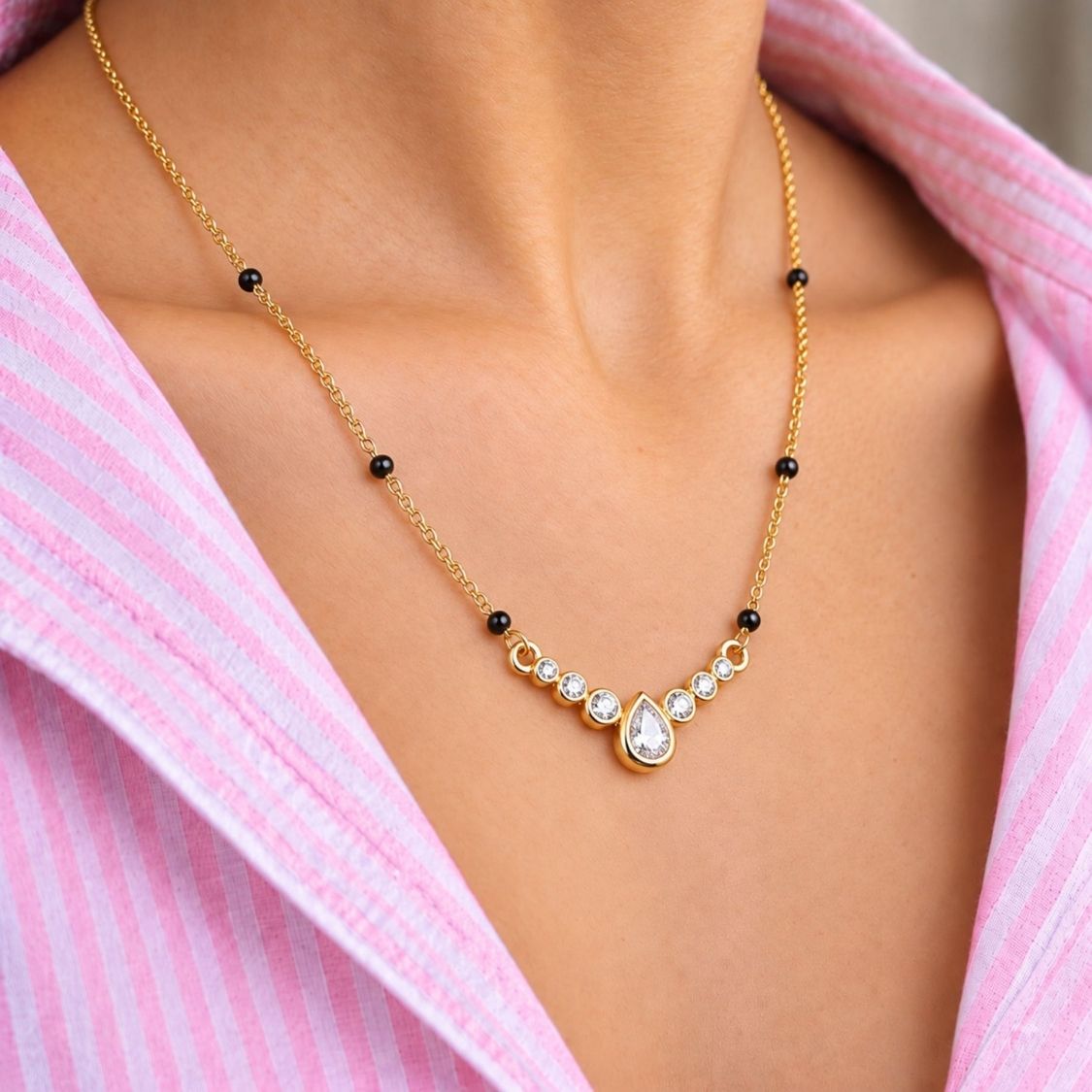 Ojas Pear Drop Mangalsutra - photo 2